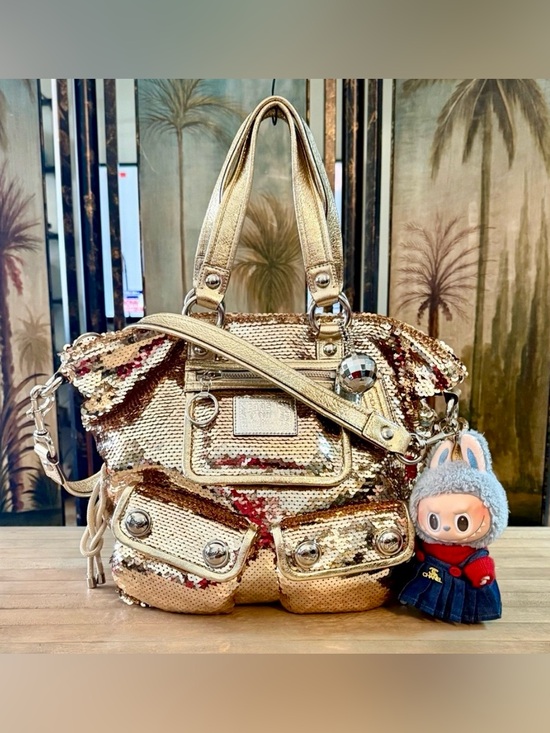 Handbags - RARE Coach Poppy Y2K Limited Edition Spotlight Gold Sequined Bag